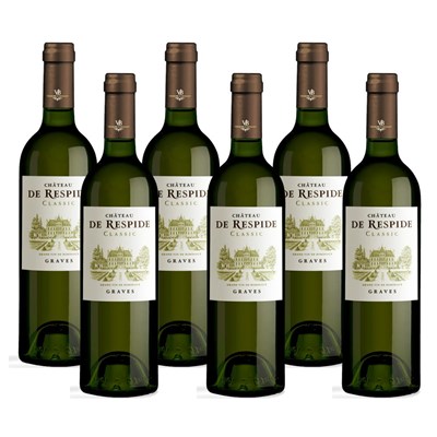 Case of 6 Chateau De Respide Bordeaux Blanc 75cl White Wine Wine